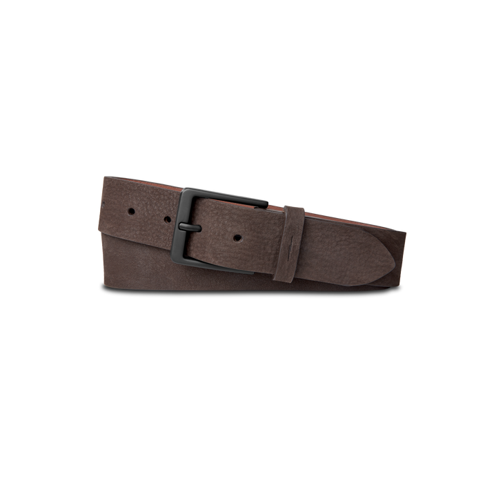 1 1/2" Lightning Bolt Keeper Belt Nubuck - Dark Brown