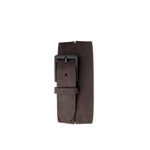1 1/2" Lightning Bolt Keeper Belt Nubuck - Dark Brown