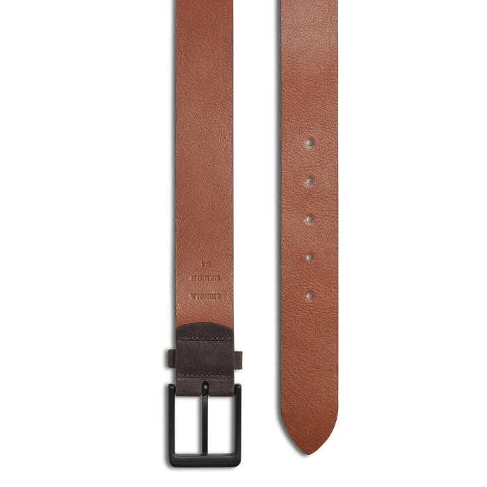 1 1/2" Lightning Bolt Keeper Belt Nubuck - Dark Brown