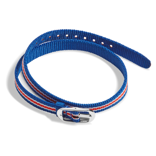 10mm Blue/White/Red Nylon Watch Strap - Blush / Coral / Bourbon
