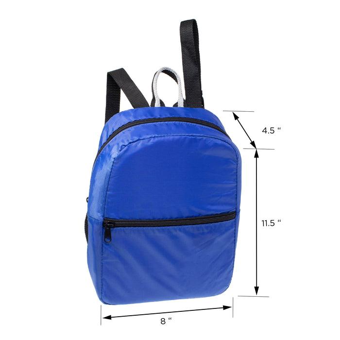 11.5" Wholesale Foldable Lightweight Waterproof Travel Backpack - Case of 100 Bookbags
