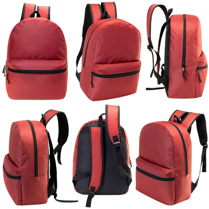 12 Wholesale 15" Backpacks in 12 Assorted Colors and 12 Bulk School Supply Kits of Your Choice