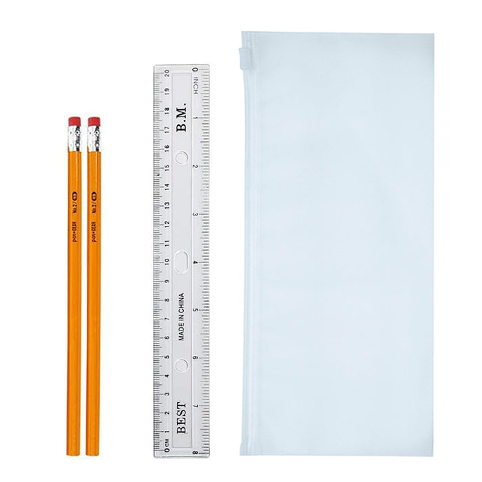 12 Wholesale 17" Basic Wholesale Backpack in 8 Colors & 12 Bulk School Supply Kits of Your Choice