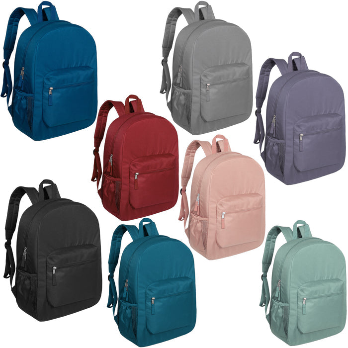 12 Wholesale 17" Deluxe Padded Backpacks & 12 Bulk School Supply Kits of Your Choice