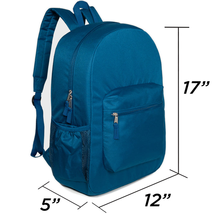 12 Wholesale 17" Deluxe Padded Backpacks & 12 Bulk School Supply Kits of Your Choice