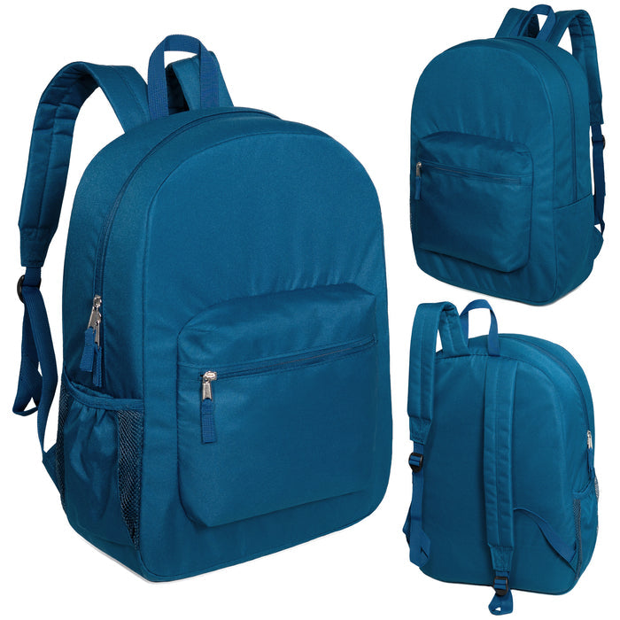 12 Wholesale 17" Deluxe Padded Backpacks & 12 Bulk School Supply Kits of Your Choice