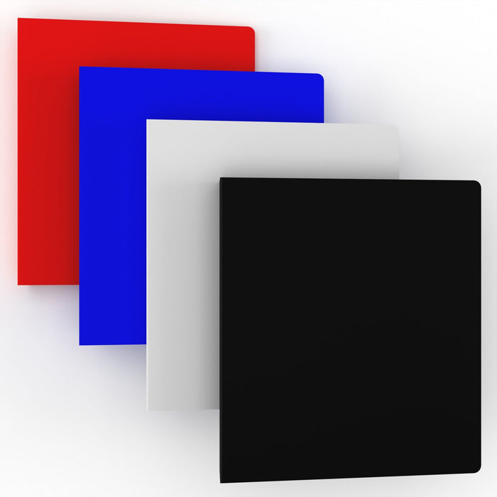 1.5" Wholesale Binders in Assorted Colors with 2 Interior Pockets - Bulk Case of 24 Binders