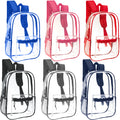 17" Clear Wholesale Backpack | 6 Colors | 2 Side Pockets - Bulk Case of 24 Bookbags