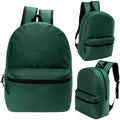 17" Kids Basic Wholesale Backpack in Dark Green - Bulk Case of 24 Bookbags