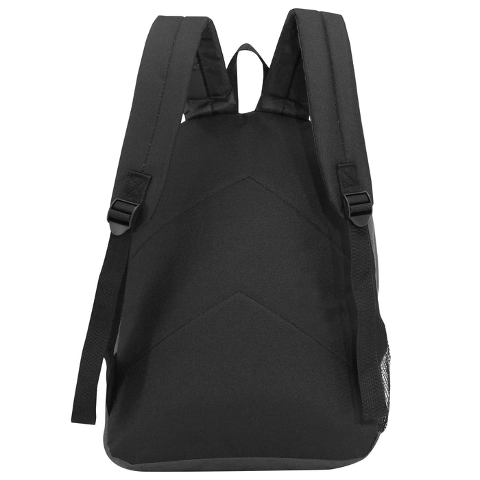 17" Wholesale Backpacks In Black | Padded Back | Bulk Case of 24 Bookbags