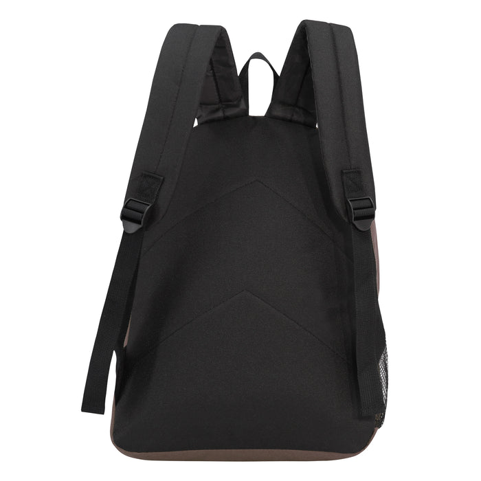 17" Wholesale Backpacks In Brown | Padded Back | Bulk Case of 24 Bookbags