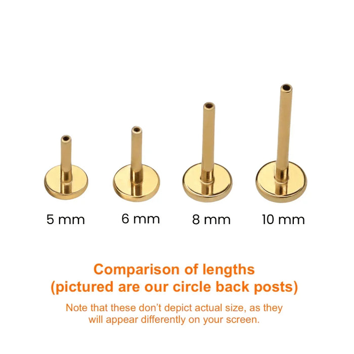 18 Gauge Special Shapes Flat Back Earring Back (Choose a Length)