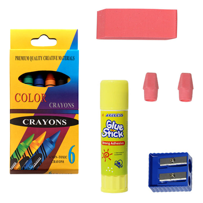 18 Piece Premium Pre-Packaged Wholesale School Supply Kits - Bulk Case of 24 Kits