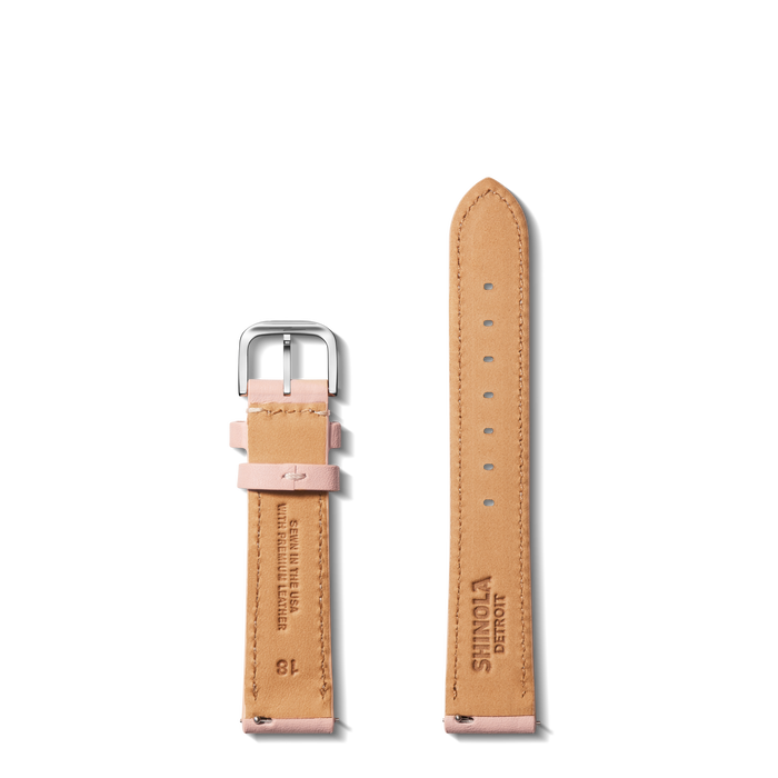 18mm Blush Leather Watch Strap - Blush