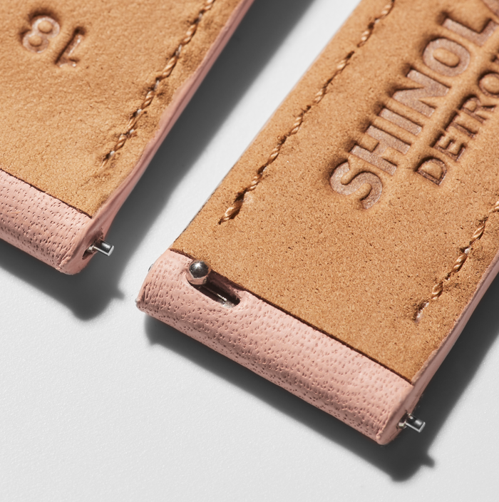 18mm Blush Leather Watch Strap - Blush
