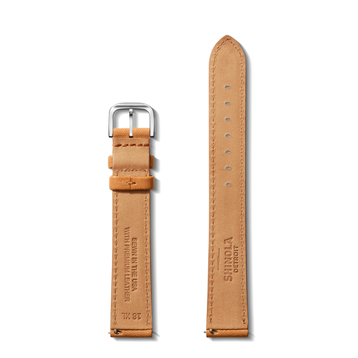 18mm Bourbon Leather Watch Strap - Extra Long - Bourbon