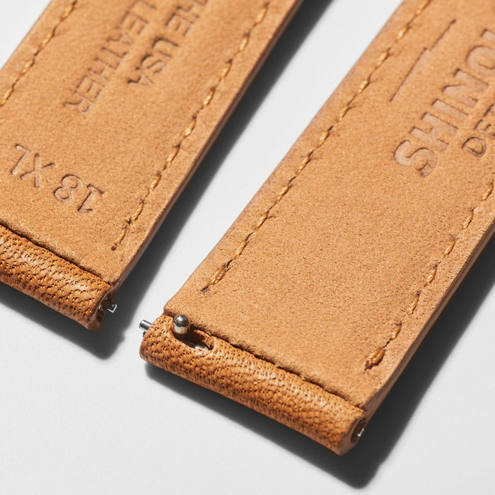 18mm Bourbon Leather Watch Strap - Extra Long - Bourbon