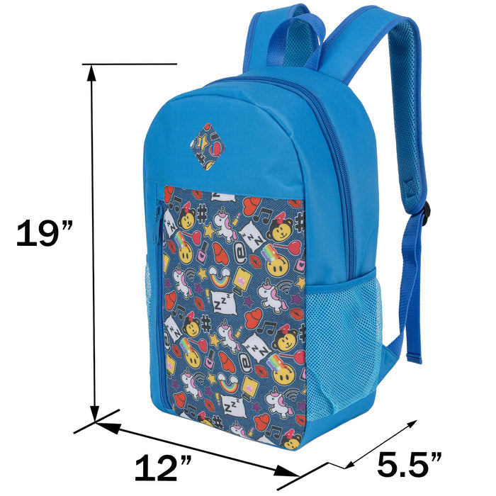 19" Padded Back Patterned Wholesale Backpacks & 12 Bulk School Supply Kits of Your Choice