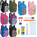 19" Padded Back Patterned Wholesale Backpacks & 12 Bulk School Supply Kits of Your Choice