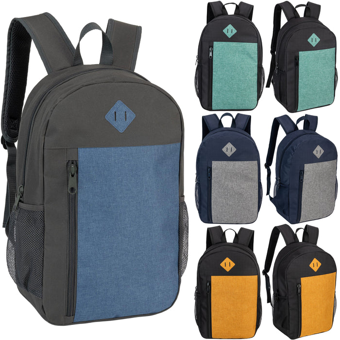 19" Padded Back Wholesale Backpacks in 4 Multi-Colors & 12 Bulk School Supply Kits of Your Choice