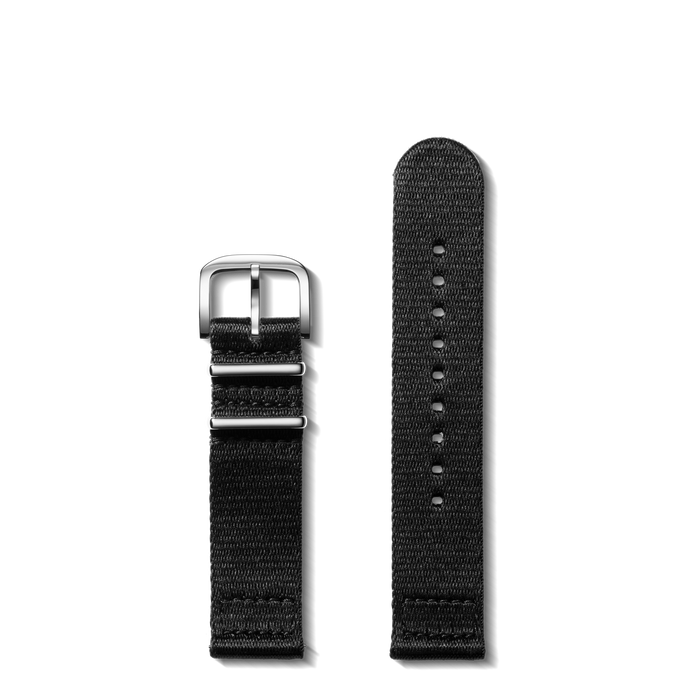 20mm Black G10 Nylon Watch Strap - Black