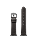 20mm Black Leather Apple Watch Strap - Black