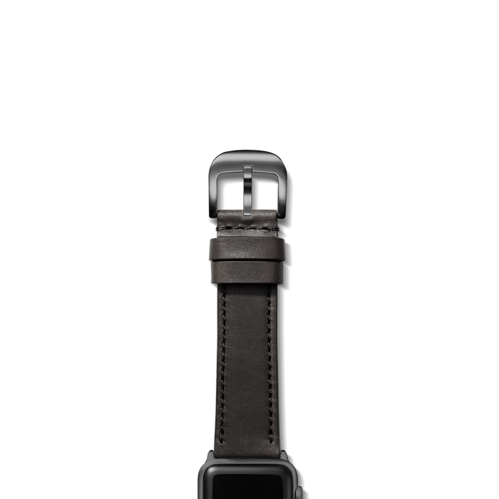 20mm Black Leather Apple Watch Strap - Black