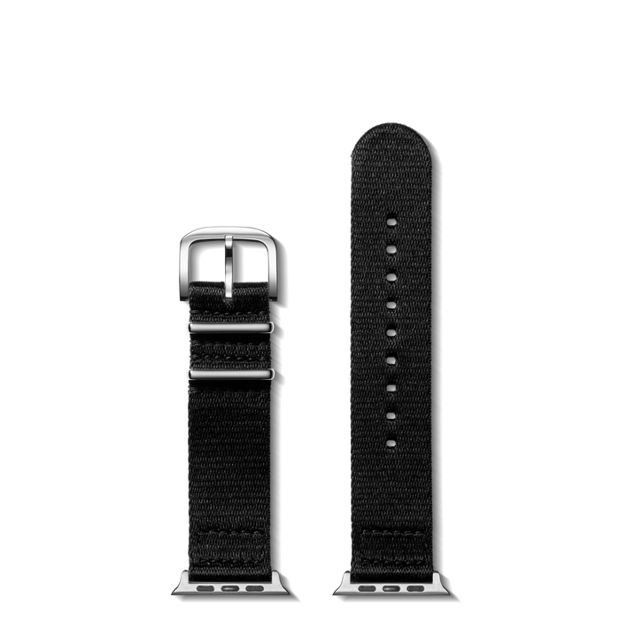 20mm Black Split Nylon Apple Watch Strap - Black