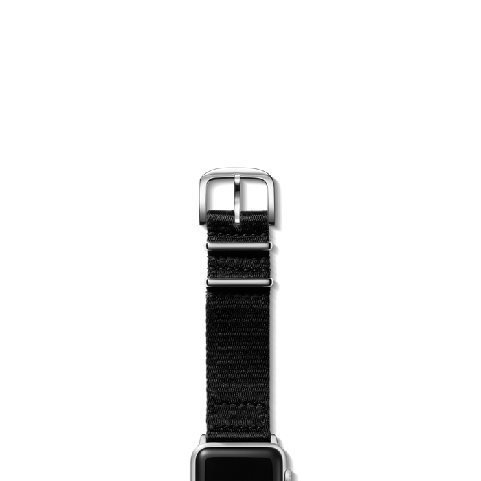 20mm Black Split Nylon Apple Watch Strap - Black