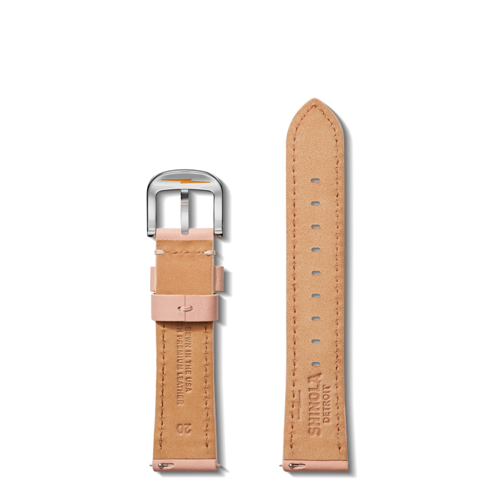 20mm Blush Leather Watch Strap - Blush