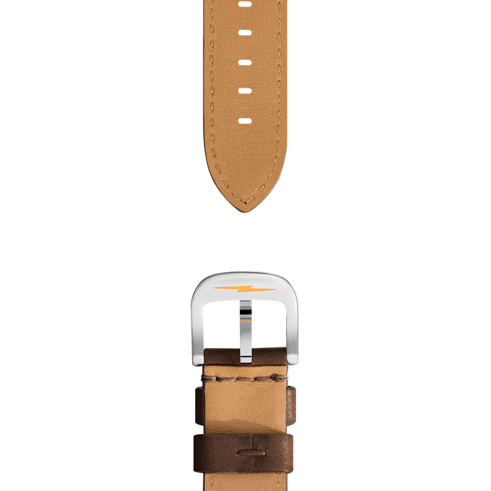 20mm Dark Nut Brown Leather Watch Strap - Dark Nut Brown