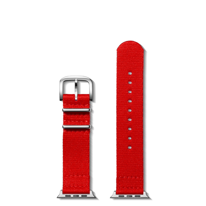 20mm Red Split Nylon Apple Watch Strap - Red