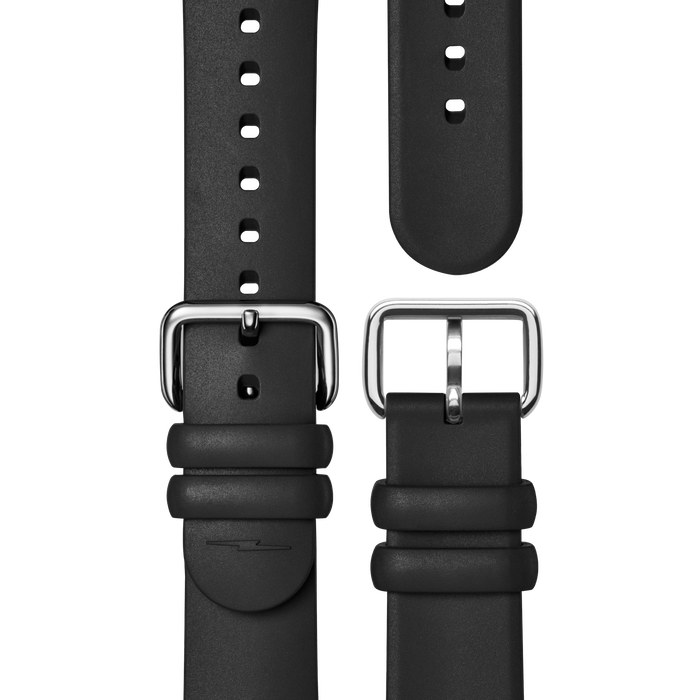 20mm Rubber Strap - Black Dash Loop
