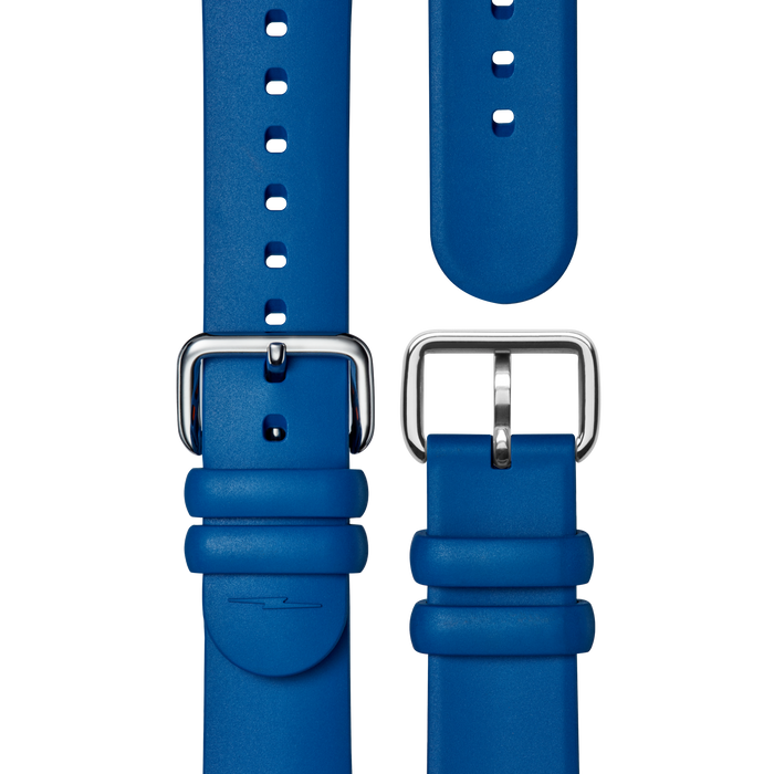 20mm Rubber Strap - Blue Dash Loop
