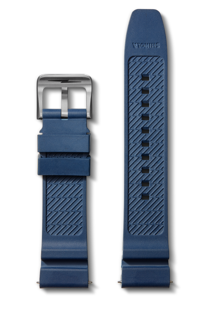 22mm Midnight Blue Expandable Dive Rubber Watch Strap - Midnight Blue