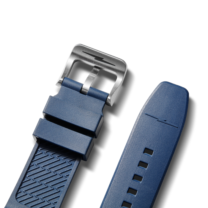 22mm Midnight Blue Expandable Dive Rubber Watch Strap - Midnight Blue