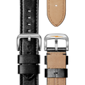 24mm Black Leather Watch Strap - Black -  24\22
