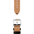 24mm Black Leather Watch Strap  - Black