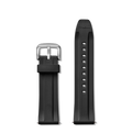 24mm Black Rubber Watch Strap - Black