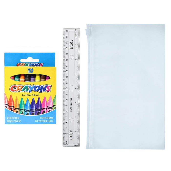 36 Piece Wholesale School Supply Kits for Students - Bulk Case of 48 Kits