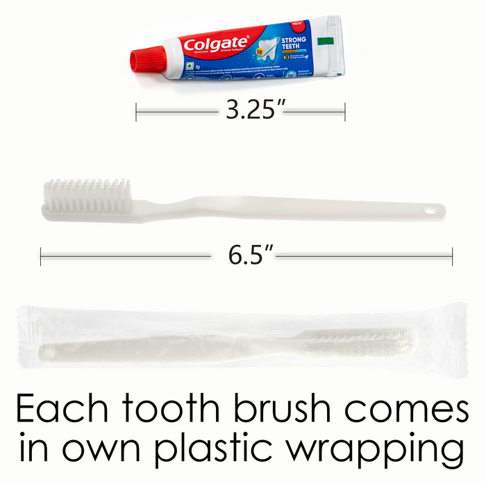 5 Piece Biovida Basic Wholesale Hygiene Kits With Colgate Toothpaste - Bulk Toiletry Supplies - Case of 96