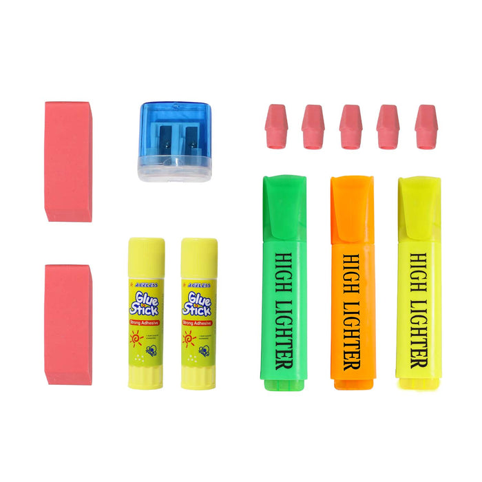 50 Piece Premium Wholesale School Supply Kits for Kids - Bulk Case of 12 Kits