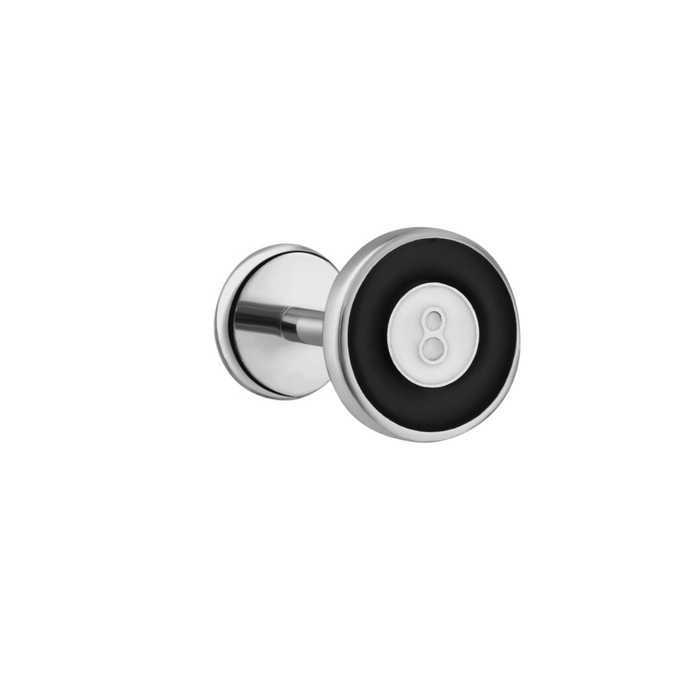8 Ball Enamel Flat Back Stud
