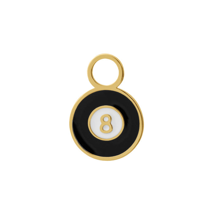 8 Ball Enamel Hoop Charm