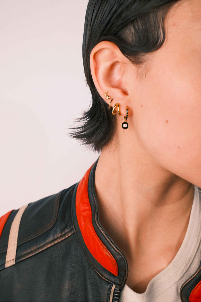 8 Ball Enamel Hoop Charm