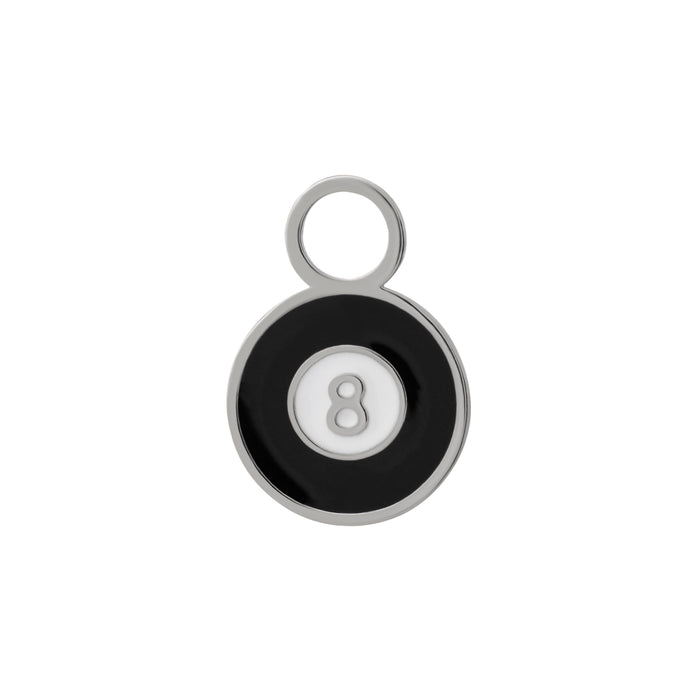 8 Ball Enamel Hoop Charm
