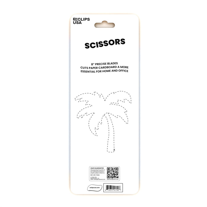 8 Inch Wholesale Scissors - Stainless Steel with a Pointed Tip & Soft Handle - Bulk Case of 48