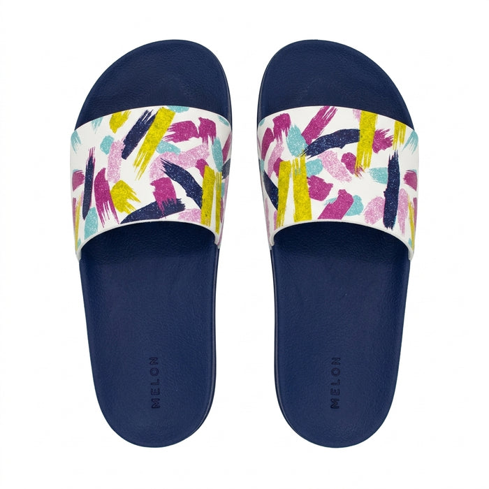 Abstract Print Slide Sandals