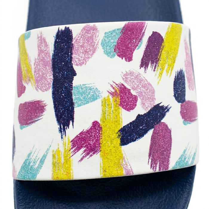 Abstract Print Slide Sandals
