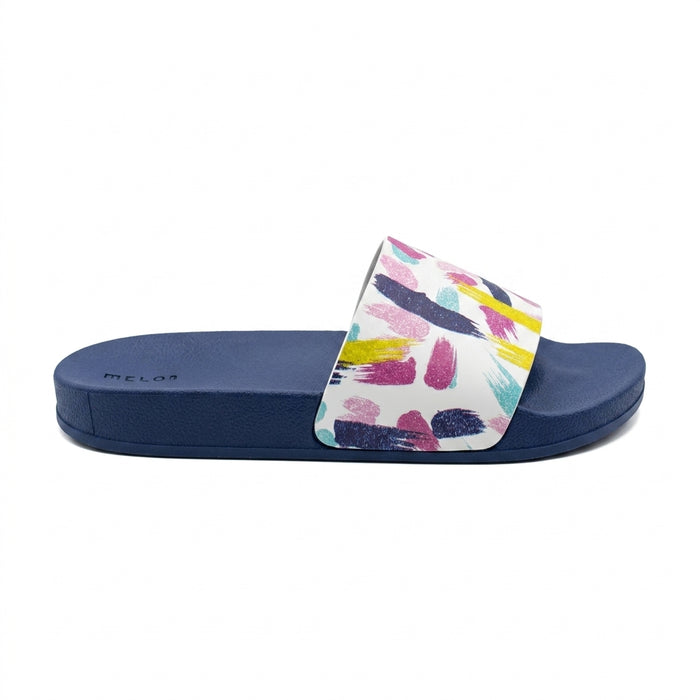 Abstract Print Slide Sandals